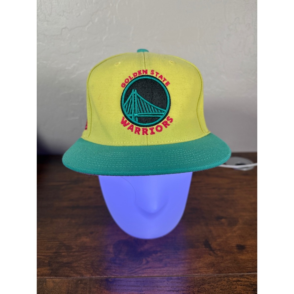 Mitchell & Ness Golden State Warriors 50 Seasons Snapback Hat Yellow Teal Pink